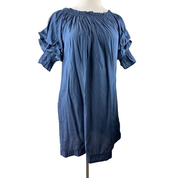 Mersea Tulum Ruffle Sleeve Dress Navy Blue Women's Size Small Mer Sea - Picture 3 of 11